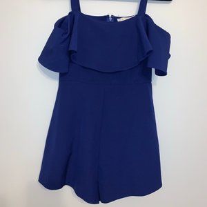 Deep Blue Off the Shoulder Romper